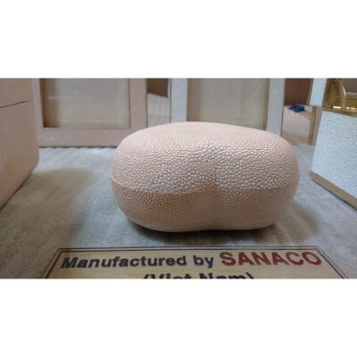 Heart-Shaped Faux Shagreen Jewelry Box