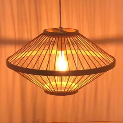 Modern Funnel Bamboo Pendant Lampshade