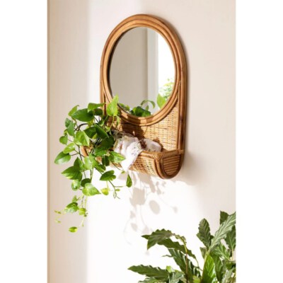 Gương Tường Rattan Boho Thủ Công