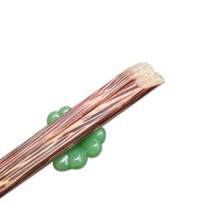 Coconut Wood Chopsticks (Lotus Inlay Pattern, 25 Cm Length, 5 Pairs/Pack)