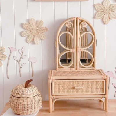 Rattan Children's Vanity Set
