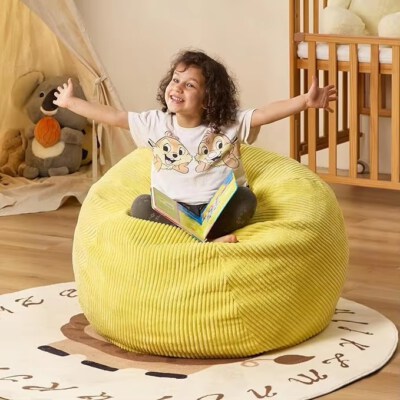 Corduroy Kids Bean Bag Cover (Removable Cover, EPS/EPP Beads, Custom Color)