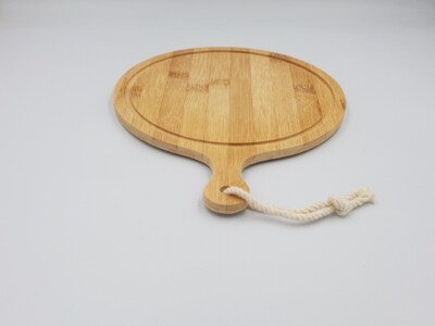 Round Bamboo Cutting Board With Handle (D25 X H1 Cm, Multi-Use Serving Board)