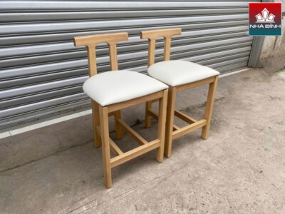 Ash Wood Bar Stool (ASHGBAR4, Upholstered Seat, Made To Order)