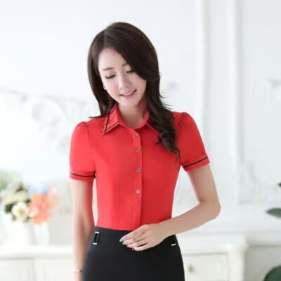 Women’s Short-Sleeve Office Blouse