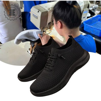 Unisex Flying-Woven Tennis & Running Shoes (Stretch Woven Upper, EVA Cushioning, Anti-Slip Rubber Outsole, Custom Logo/Packaging)