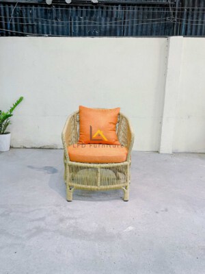 Outdoor Rope-Weave Cafe Chair (GS31, Powder-Coated Steel Frame, Synthetic Rope Weave)