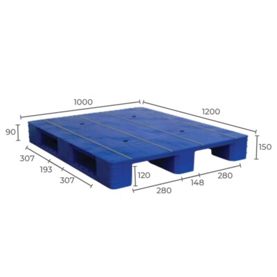 Monolithic Plastic Pallet PL39-LK (Racking Ready, Closed Deck)