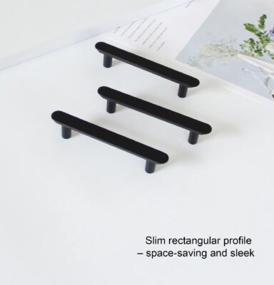 Modern Minimalist Bar Pull Handle (Zinc Alloy, Matte Black, CC96)