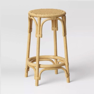 Handcrafted Rattan Stool Chair (Natural Rattan, Eco-Friendly, Durable)