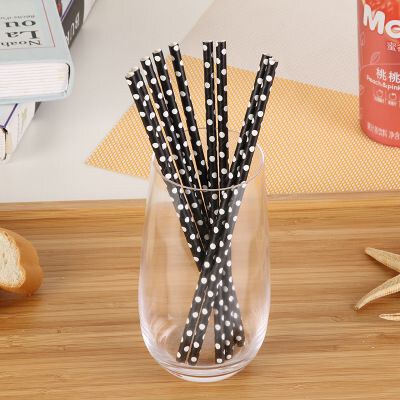 Multi-Color Polka Dot Paper Straws