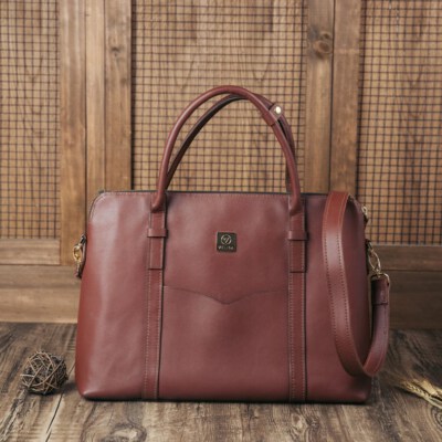 Handmade Genuine Cow Leather Briefcase Handbag (Model 9006, Fits A4 Documents)