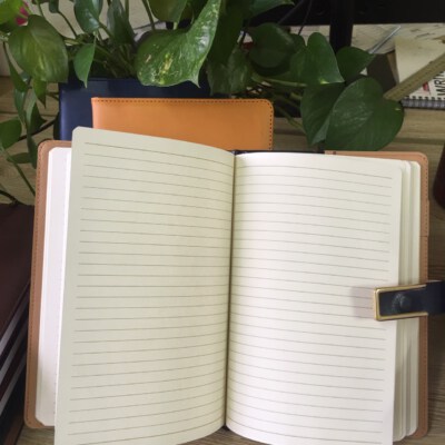 Leather Cover Notebook #4 (14.8×21.0cm, 200 Pages, 80gsm Anti-Glare Paper)