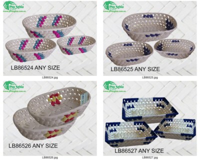 Palm Leaf Basket & Tray (Palm Leaf, Custom Size, Custom Color)