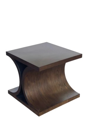 Modern Sculptural Ash Veneer Side Table (Ash Veneer Finish, Solid Wood Look, Brown)