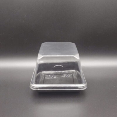 HNP-07 Single-Compartment Bakery Container (Clear PET Lid, Black PET Base, Snap-Fit, Stackable)
