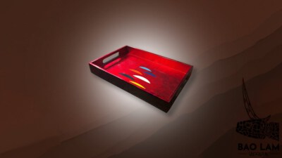 Khay Sơn Mài Nghệ Thuật (Sơn Mài Truyền Thống Việt Nam, 30x30xH4cm)