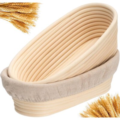 Oval Rattan Bread Proofing Basket (Handmade, Eco-Friendly, Natural Color, OEM Accept)