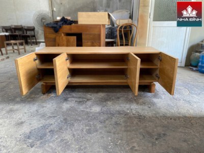 Oak TV Cabinet OAKT80 (Oak Wood, Rubberwood With Oak Veneer, Made To Order)