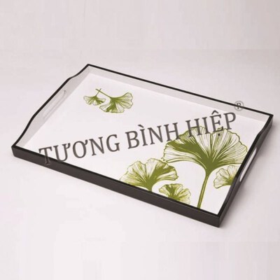 Printed Pattern Lacquer Tray (Blue/White, CARB P2 MDF, Export Standard)