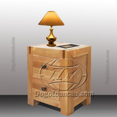 Cuba Nightstand (American Oak Wood, 2 Drawers, 50cm Height)