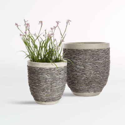 Modern Eco-Friendly Stacked Concrete Planter Set