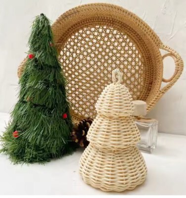 Đồ trang trí Giáng sinh Mini Bằng Rattan Đan Tay