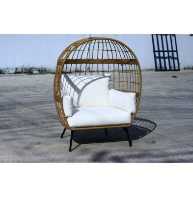 Modern Portable Egg Swing Single Nest Chair (Wicker, Foldable, Manual Recline, Rotating, Custom Size)