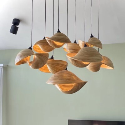 Handmade Spun Bamboo Round Lampshade