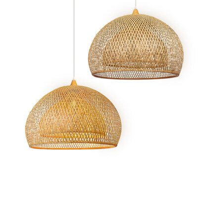 Traditional Handwoven Rattan Pendant Lampshade With Strong Bamboo Frame
