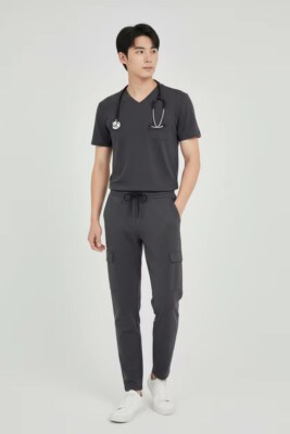 Cargo Scrub Jogger Pants (Cotton/Spandex Blend, Quick-Dry, Multi-Pocket)