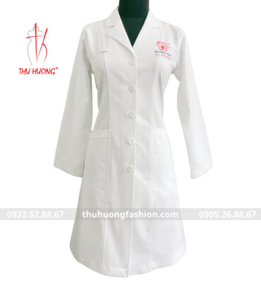 Áo khoác phòng thí nghiệm y tế nữ dáng ôm