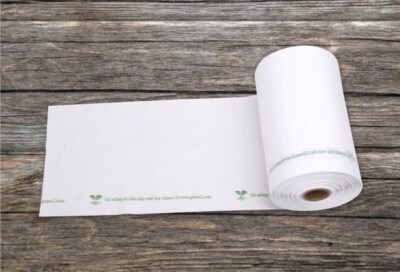 Biodegradable Food Roll Bag (Bio-Based, BPA-Free, Serrated Tear-Off, Paper Core)