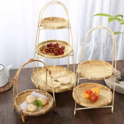 Bamboo Buffet Decorative Tray (Natural Color, Handwoven, Eco-Friendly)