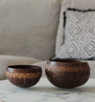 Handmade Carved Coconut Shell Bowl