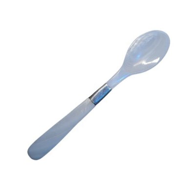 White Mother-Of-Pearl Caviar Spoon With Silver-Plated Neck