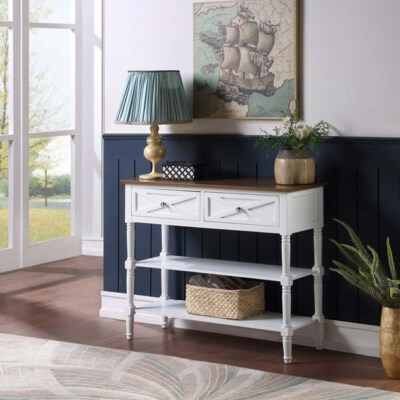 Oxford Deluxe Console Table (Oxford Deluxe Collection, 2 Storage Shelves, Multiple Finishes)