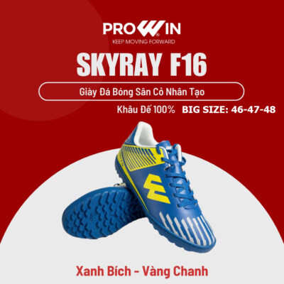Skyray F16 Big Size Artificial Turf Football Boots (EU 46–48, Water-Resistant PVC Upper, Full-Stitched Rubber Sole)