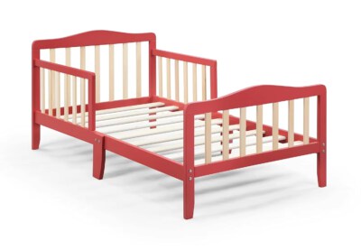 Certified Natural Wooden Toddler Bed (Low Floor Design, Two-Side Safety Rails, Eco-Friendly)