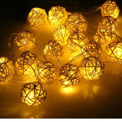 Festival Rattan Ball LED String Light