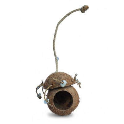 Natural Coconut Shell Hanging Bird House