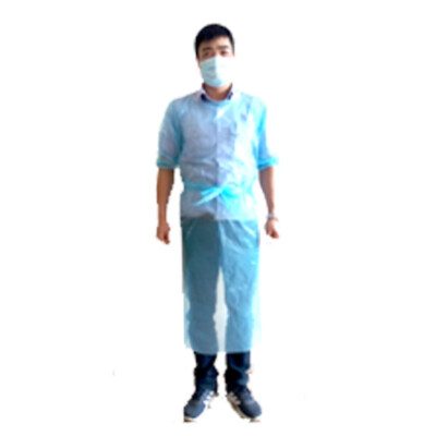 Disposable PE Protective Gown BH KD 08 (Blue Non-Woven Fabric 40gsm, Unisex)