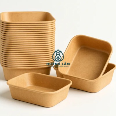 Rectangular Paper Food Trays (Oil-Resistant, Lid Compatible, Custom Size Available)