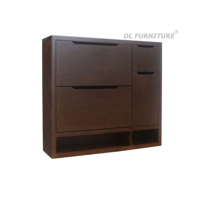 Sunrise Shoe Cabinet L (MDF With Oak Veneer, Space-Saving)