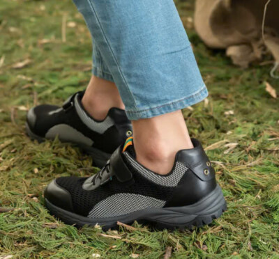 Men’s Wide-Fit Sneakers HT6909-02 C M (3-Layer Mesh, Flyknit, Soft Cow Leather, Anti-Slip EVA + Rubber Outsole)