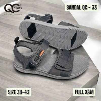 Tilas QC Full Grey Men’s Sandals (Premium Webbing Straps, Molded Rubber Sole, Anti-Slip, 2.5–3cm Height)