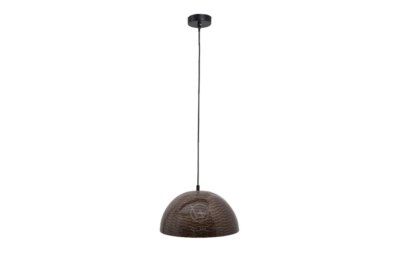 Handmade Lacquer Pendant Lamp (Polyresin, Black/Brown, Dome Shade) (PDE-016)