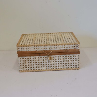 Giỏ Lưu Trữ Hình Chữ Nhật Bằng Rattan Tự Nhiên Cao Cấp