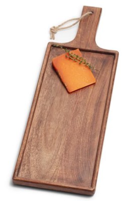 Rectangular Wooden Serving Tray With Handles (Custom Sizes, Multiple Wood Options, Made In Vietnam)