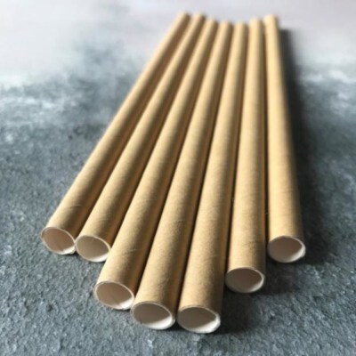 Brown Kraft Paper Straw (3-Ply EU Virgin Paper, Individually Wrapped, 197mm, 6/8/12mm)